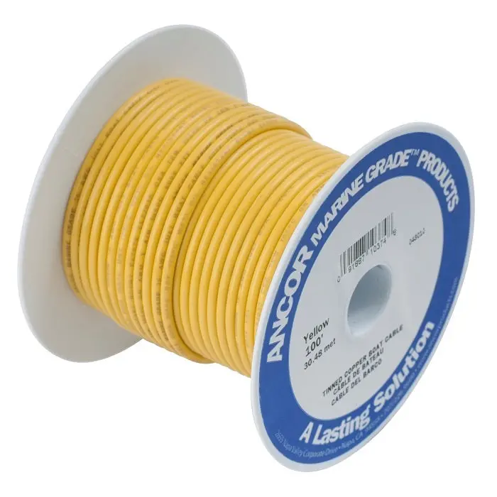 Ancor #10 Yellow 25Ft Spool Tinned Copper 1
