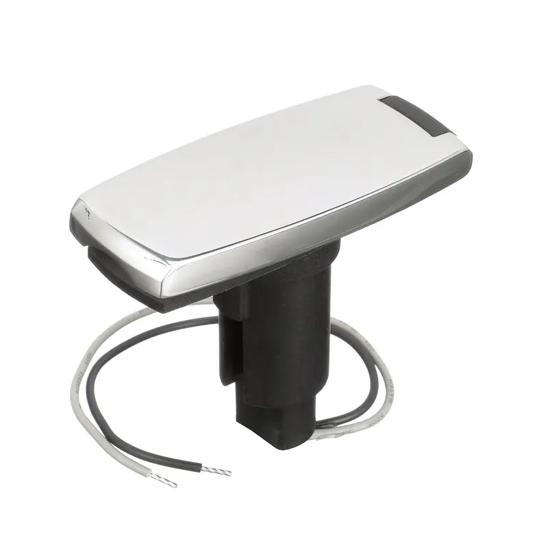 Attwood 910V Series Rectangle Base 2-Pin Over Mold 306 Stainless Steel Black Cover 1