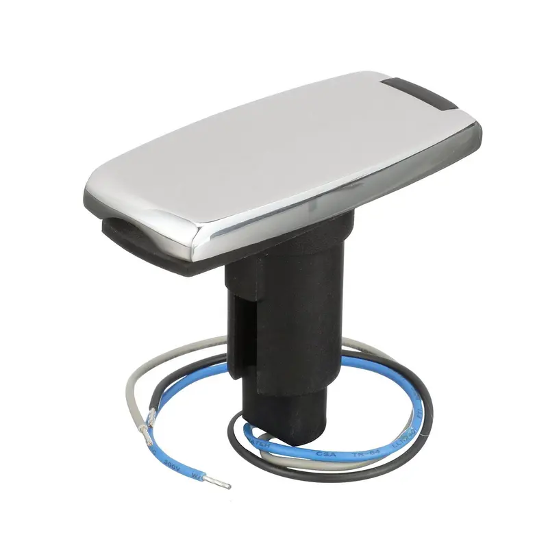 Attwood 910V Series Rectangle Base 3-Pin Over Mold 306 Stainless Steel Black Cover 1