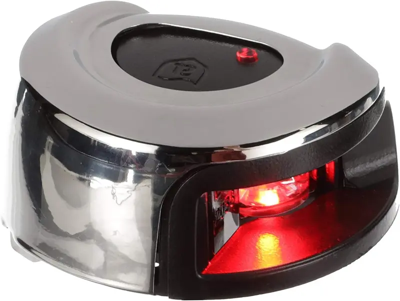 Attwood Lightarmor Deck Mount Led Navigation Light 2Nm Stainless Steel Red 1