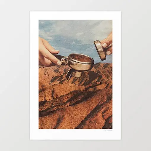 Barista Coffee County Art Print By Vertigo Artography | Surreal Coffee Landscape Wall Art For Cafes 1