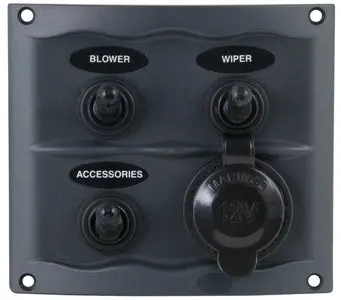 Bep 900-3Wps 3 Gang Switch Panel With Accessory Plug 1