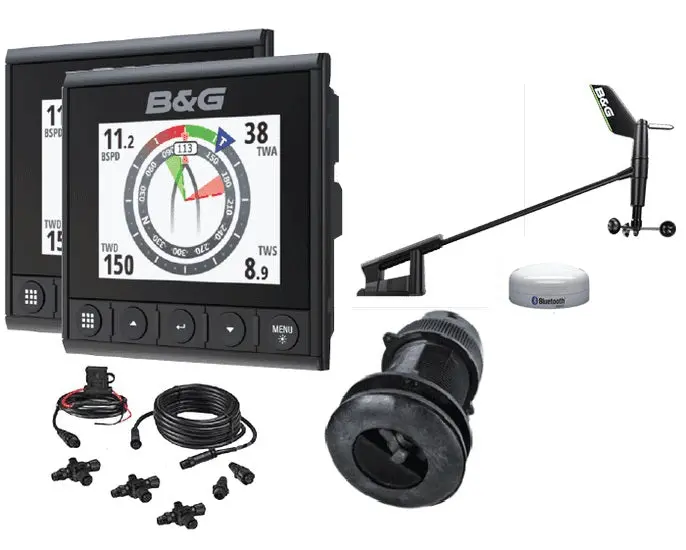 B&G Triton2 Speed/Depth/Wind Dual Display Wireless Package With Dst10 And Ws320 1