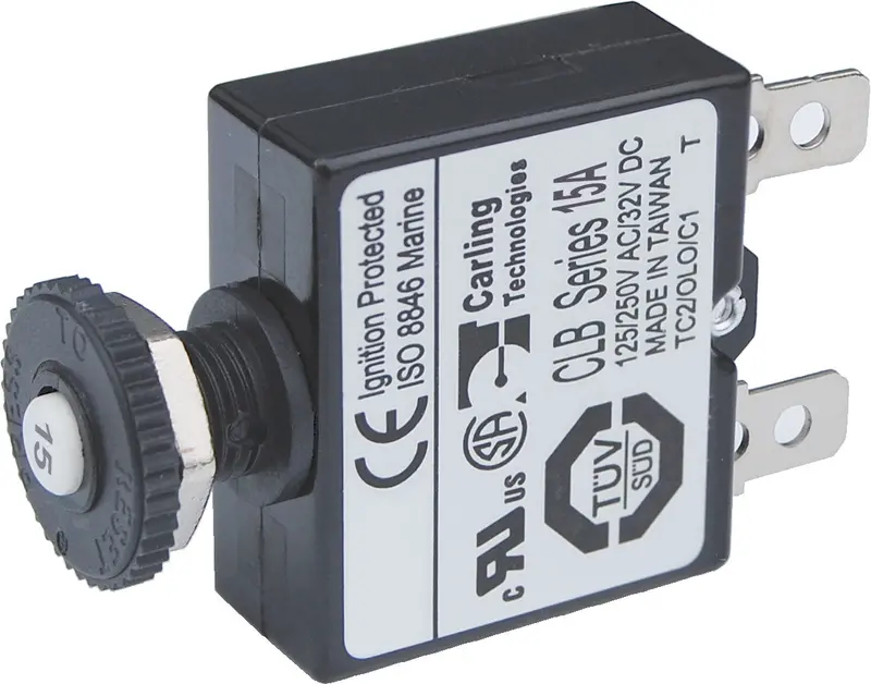 Blue Sea 15A Push Button Quick Connect Circuit Breaker 1