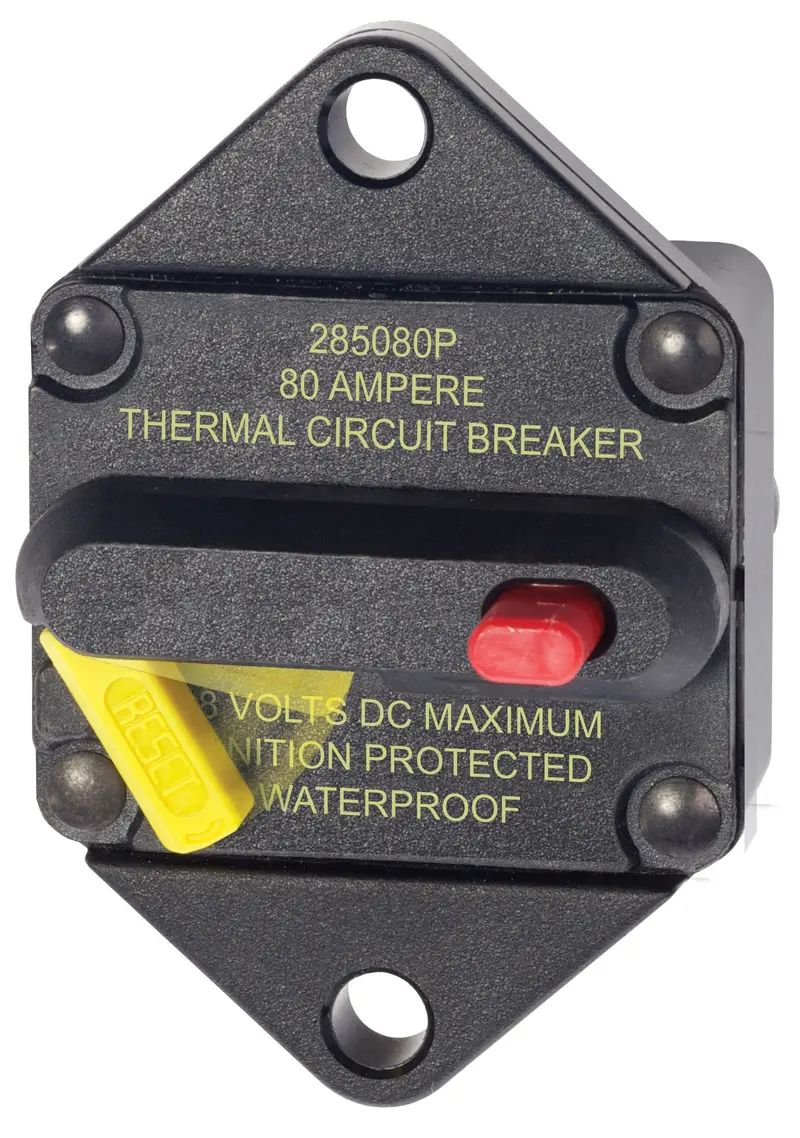 Blue Sea 285-Series 80 Amp Circuit Breaker Panel Mount 1