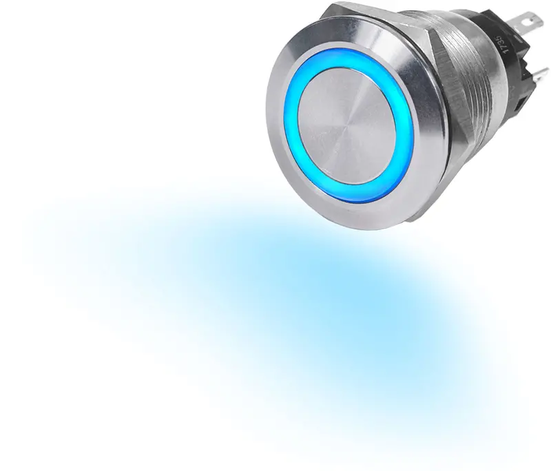 Blue Sea 4161 10A Push Button Led Ring Switch Off-(On) Blue Momentary On 1