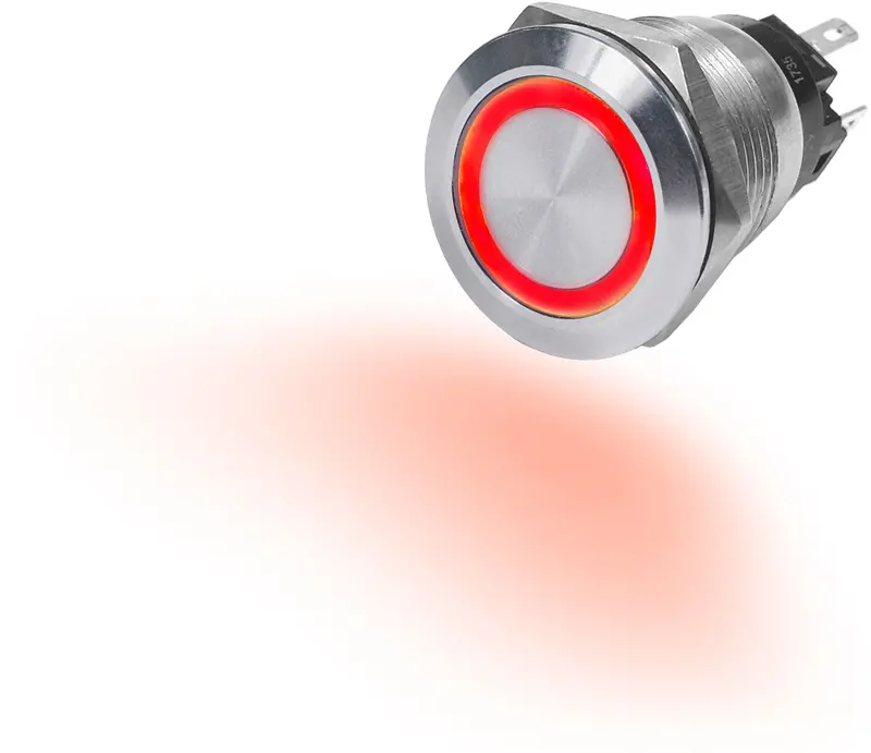 Blue Sea 4162 10A Push Button Led Ring Switch Off-On Red 1