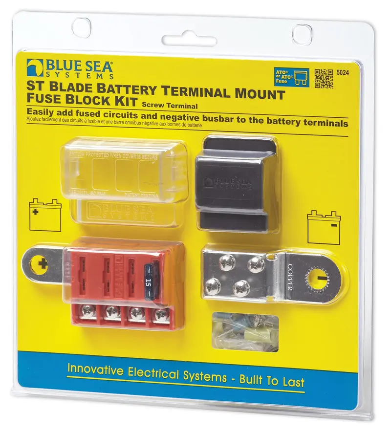 Blue Sea 5024 4-Gang Battery Terminal Fuse Block St Ato/Atc And Cover 1