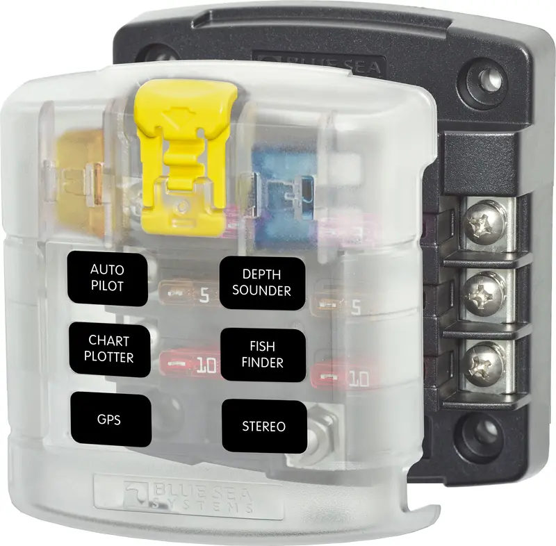 Blue Sea 5028 6-Gang Fuse Block St Ato/Atc With Cover 1