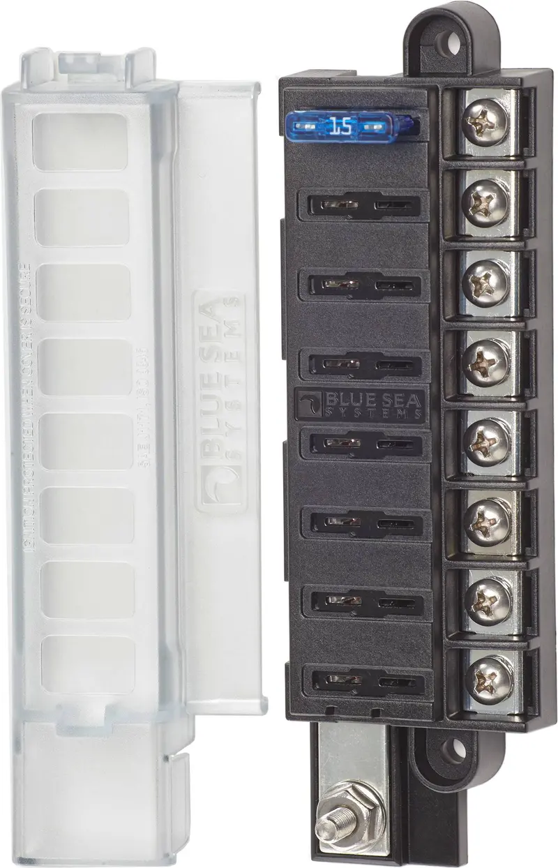 Blue Sea 5046 8-Circuit Fuse Block St Ato/Atc With Cover 1