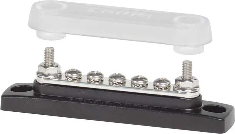 Blue Sea Common 100A Minibus Five #8-32 Studs With Cover 1