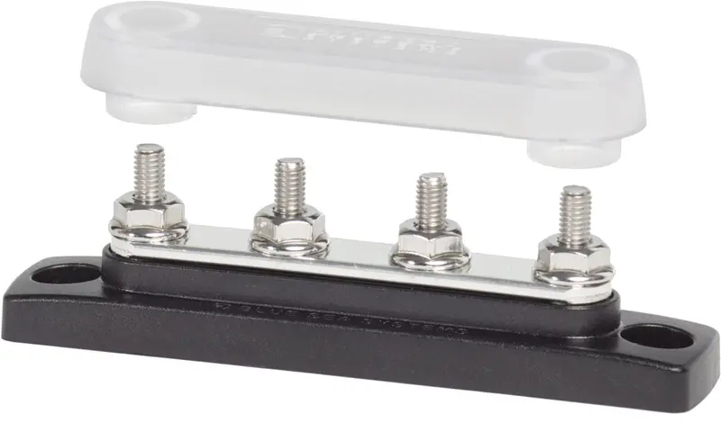 Blue Sea Common 100A Minibus Four  #10-32 Studs With Cover 1