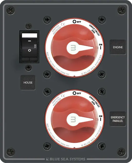Blue Sea Dual Battery Bank Management Panel Main + 3 Position 1