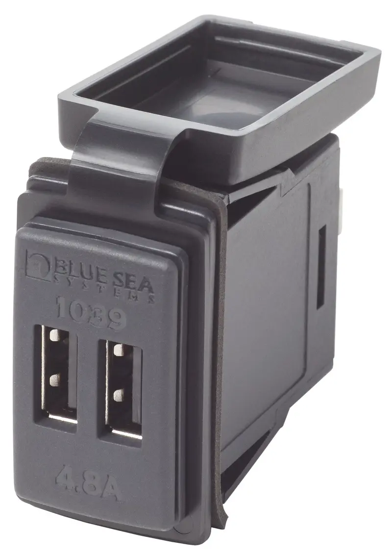 Blue Sea Dual Usb 4.8A Charger Port 12/24Vdc Switch Mount 1