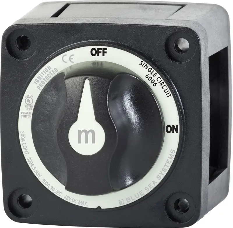 Blue Sea M-Series Battery Switch On/Off Black With Knob 1