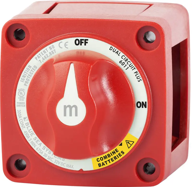 Blue Sea M-Series Battery Switch On/Off Dual Circuit Plus 1