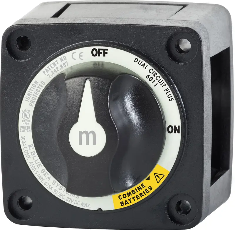 Blue Sea M-Series Battery Switch On/Off Dual Circuit Plus Black 1