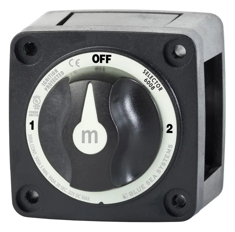 Blue Sea M-Series Battery Switch On/Off/On With Knob Black 1