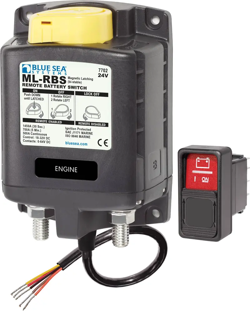Blue Sea Ml-Rbs 24Vdc 500A Remote Battery Switch With Manual Control 1