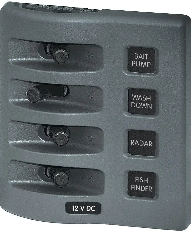 Blue Sea Weather Deck Panel 12V 4 Gang Switch Panel 1