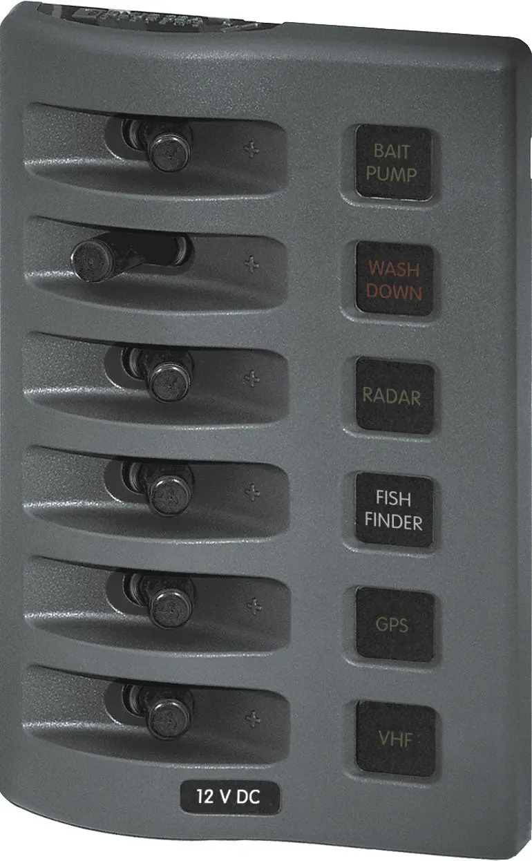 Blue Sea Weather Deck Panel 12V 6 Gang Fuse Panel 1