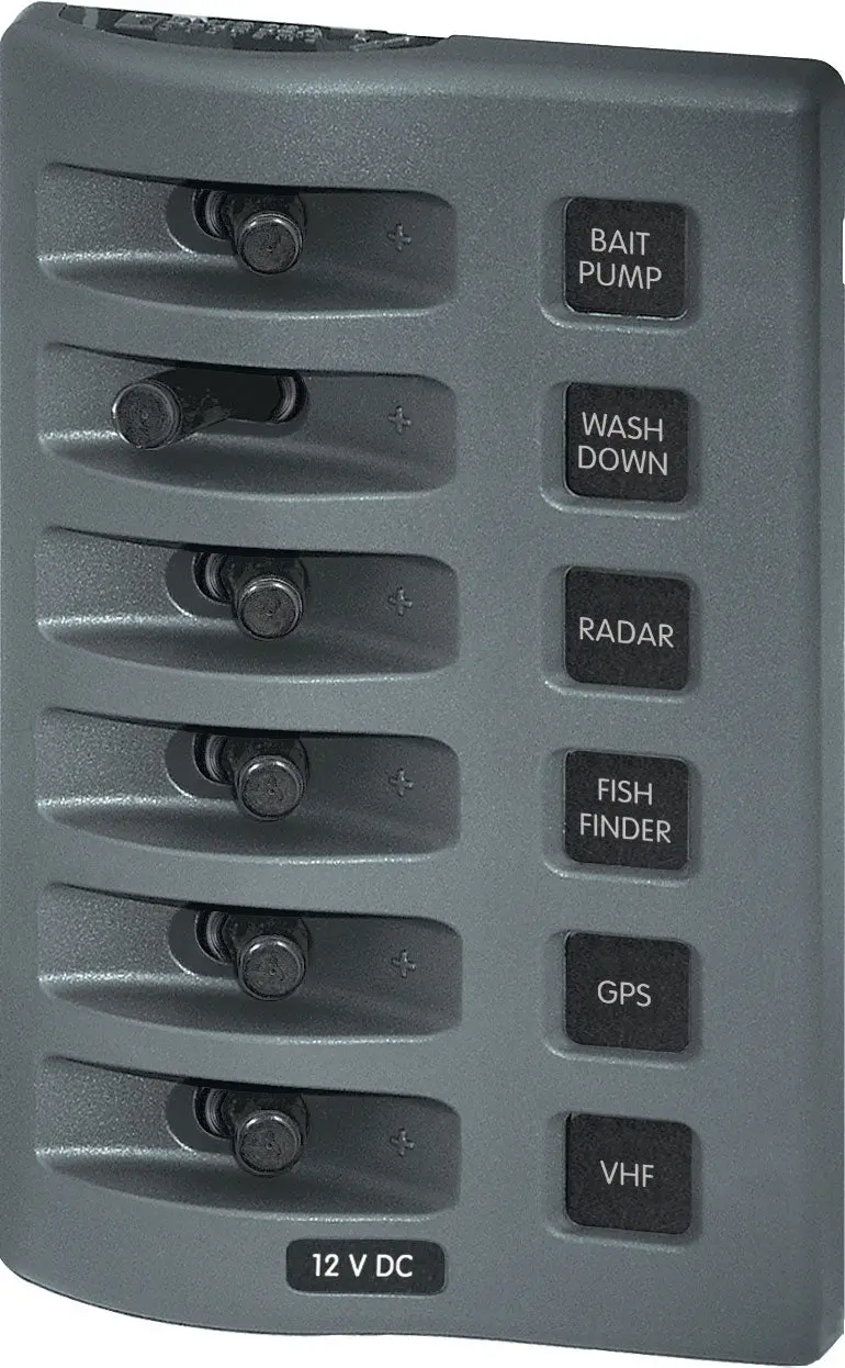 Blue Sea Weather Deck Panel 12V 6 Gang Switch Panel 1