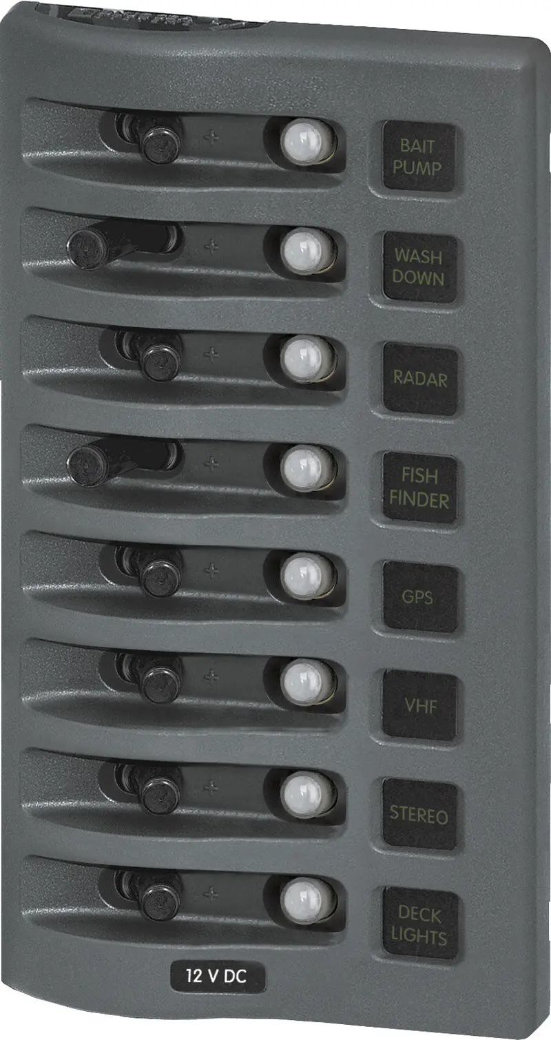 Blue Sea Weather Deck Panel 12V 8 Circuit Breaker Panel 1