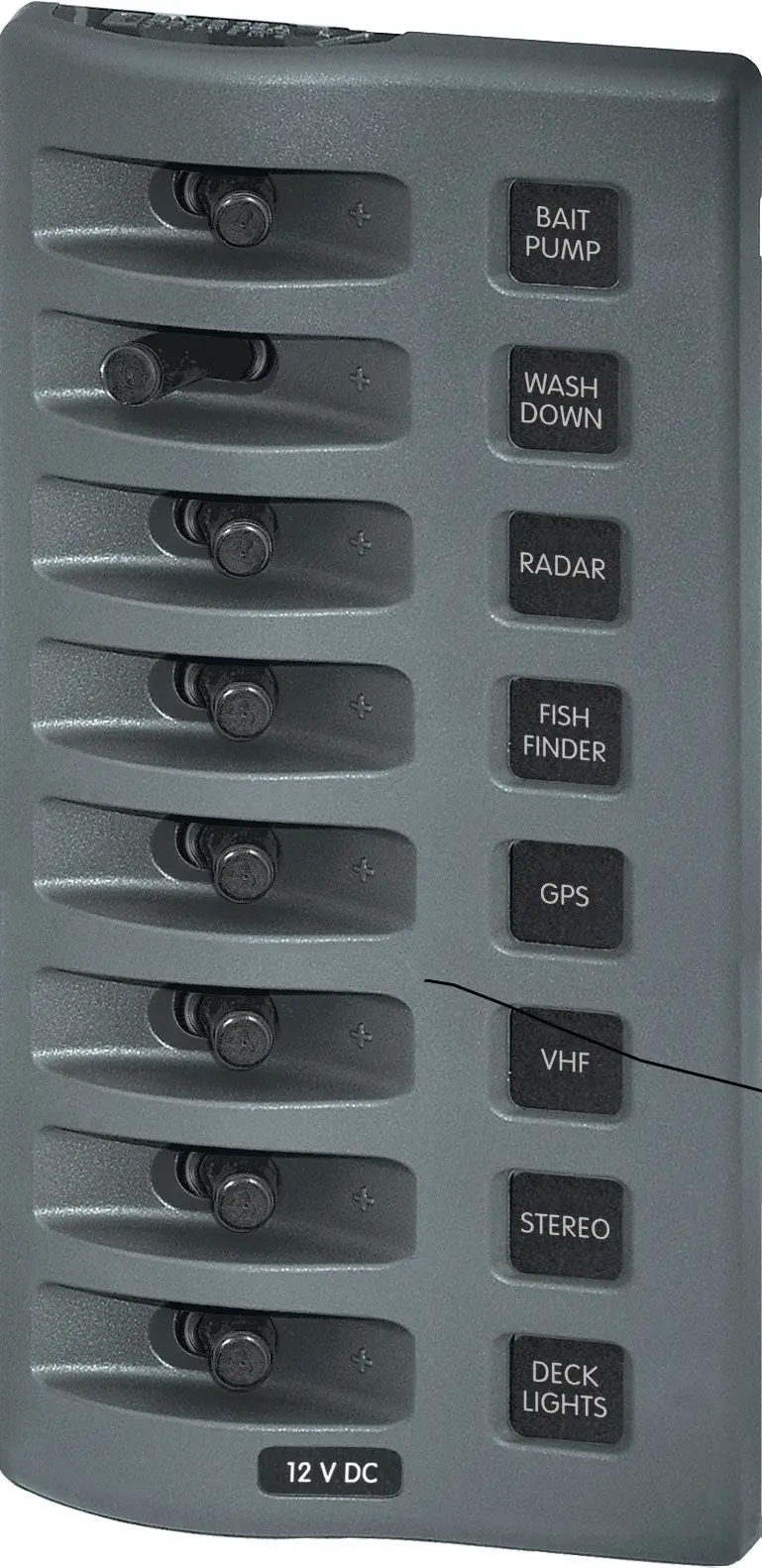 Blue Sea Weather Deck Panel 12V 8 Gang Switch Panel 1
