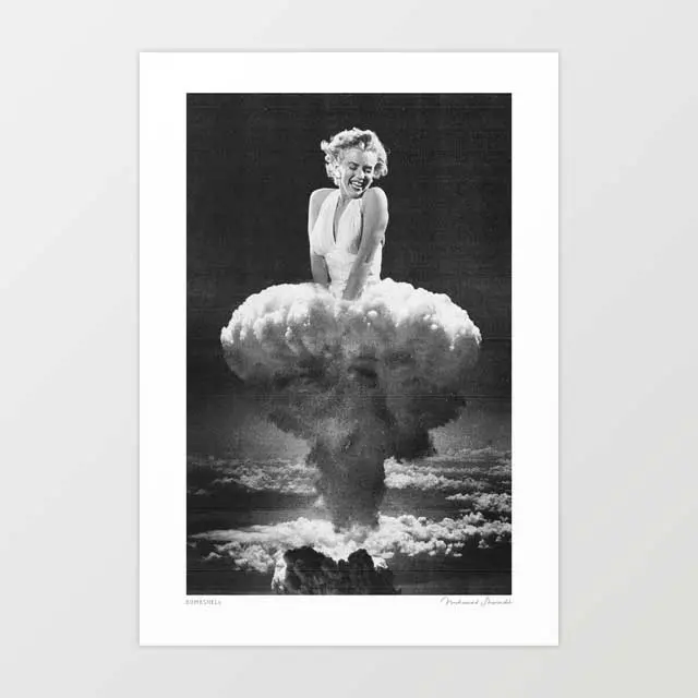 'Bombshell' Art Print By Vertigo Artography | Surreal Black & White Hollywood Glamour Vintage Wall Art 1