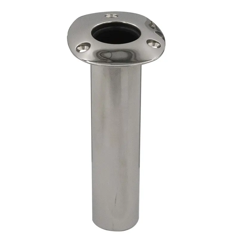 C.E. Smith 80 Series Standard Flush Mount Rod Holder - 0 Degree - Stainless Steel - Cast Bottom - Black Liner [536800C] 1