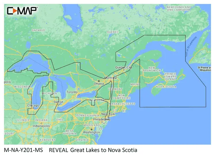 C-Map Reveal Coastal Great Lakes To Nova Scotia 1