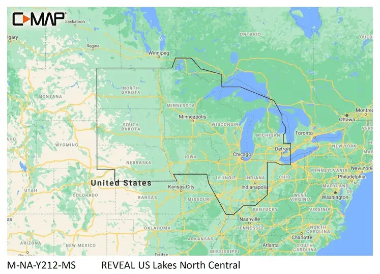 C-Map Reveal Inland Us Lakes North Central 1