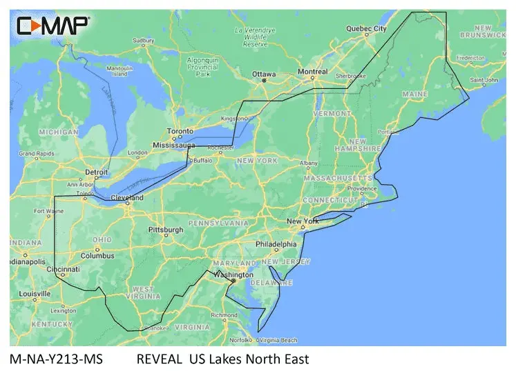 C-Map Reveal Inland Us Lakes North East 1