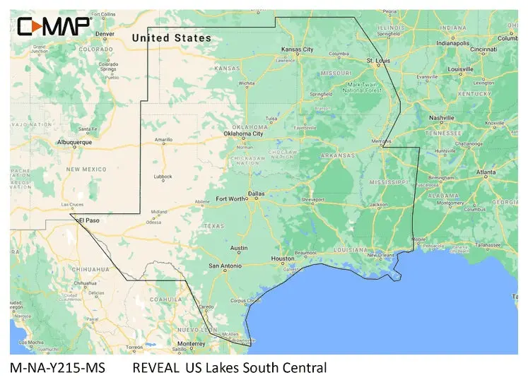C-Map Reveal Inland Us Lakes South Central 1