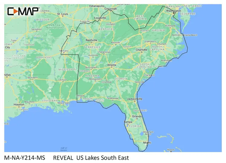 C-Map Reveal Inland Us Lakes South East 1