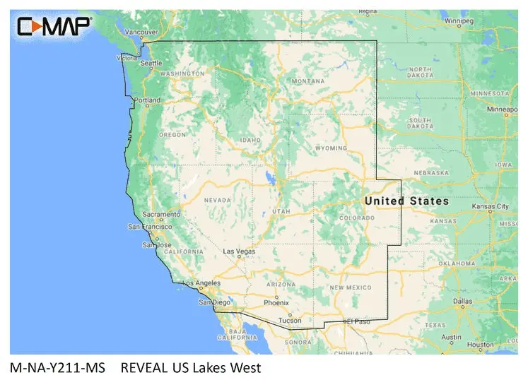 C-Map Reveal Inland Us Lakes West 1