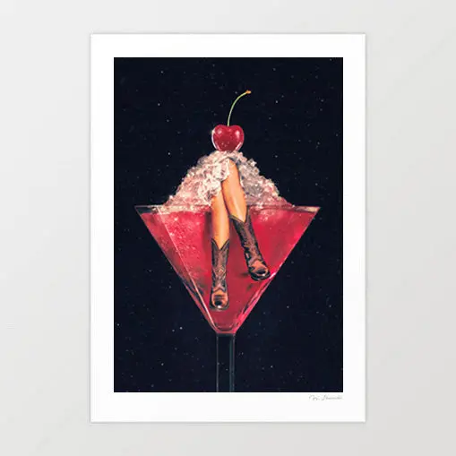 'Cherry Cowgirl Margarita' Art Print By Vertigo Artography 1