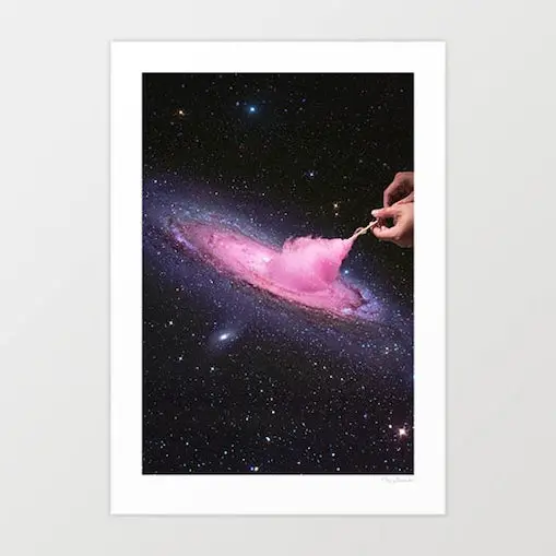 Cosmic Cotton Candy Art Print By Vertigo Artography | Surreal Space Wall Art Cosmic Galaxy Decor 1