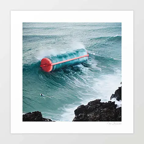 Curl Power Art Print By Vertigo Artography | Surreal Ocean Wave Wall Art Surf Beach Decor 1