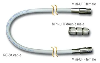 Digital 20Ft Rg8x W/Mini Uhf Female & Mini Uhf Double Male 1