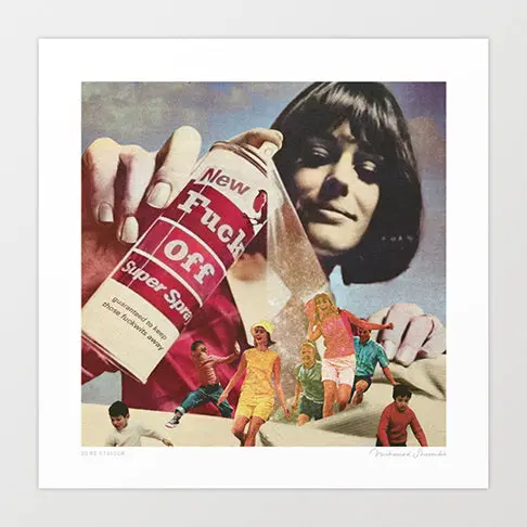 'Do Me A Favour...' Art Print By Vertigo Artography | Surreal Rebellious Retro Pop Art Wall Art 1