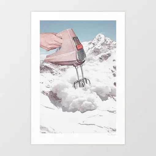 'Doris Whisker Ii' Art Print By Vertigo Artography | Surreal Kitchen Mountain Hand Mixer Kitsch Food Wall Art 1