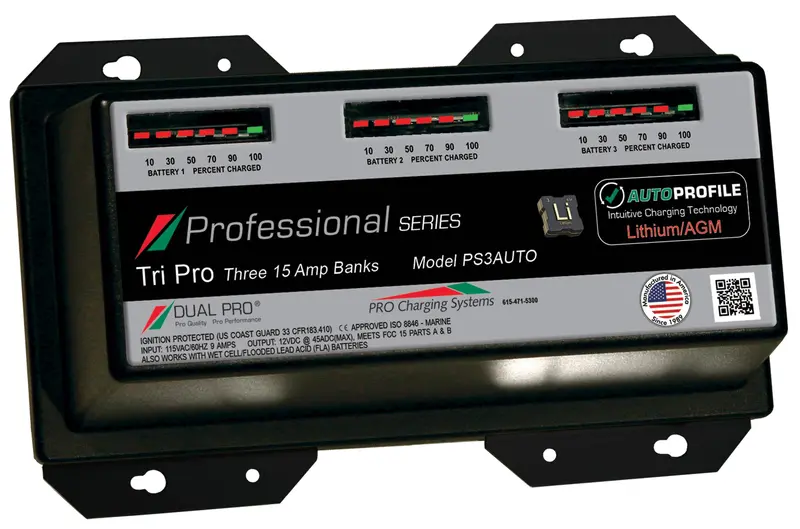 Dual Pro Ps3auto Battery Charger, Auto Profile 3 Bank 45 Amps 1