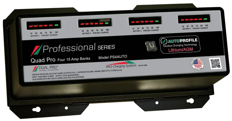 Dual Pro Ps4auto Battery Charger, Auto Profille 4 Bank 60 Amps 1