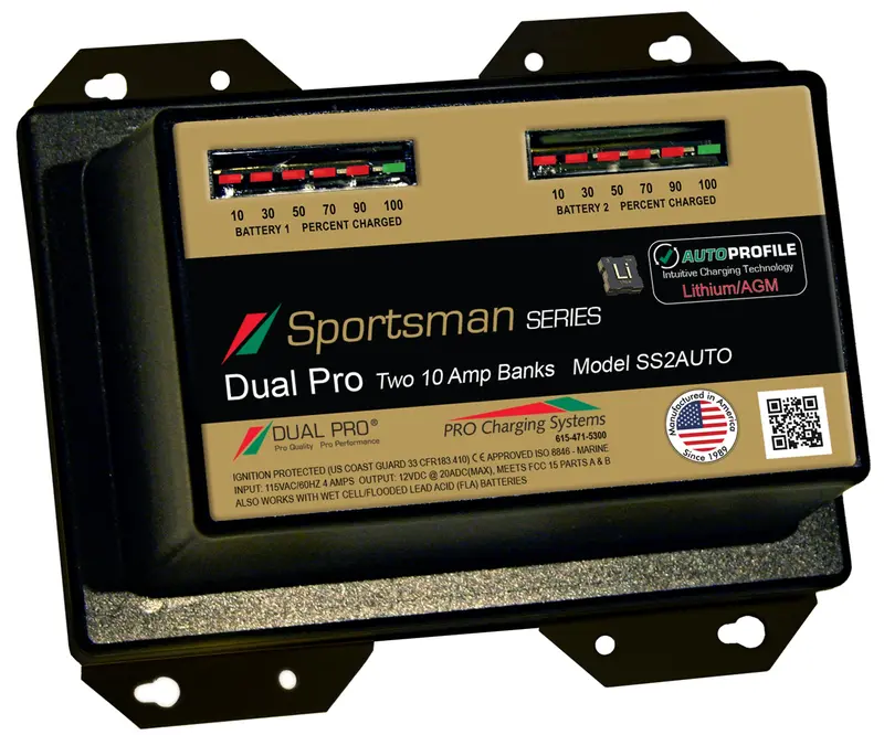 Dual Pro Ss2auto Battery Charger, Auto Profile 2 Bank 20 Amps 1