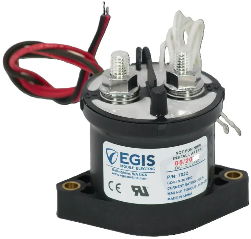 Egis 250A 12/24V Contactor With Auxiliary Contacts 1