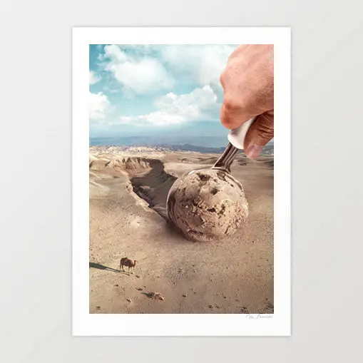 'Espresso Mirage' Art Print By Vertigo Artography | Surreal Coffee Desert Wall Art Cafe Decor 1