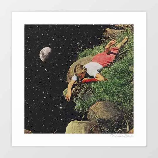 'Felt' Art Print By Vertigo Artography | Surreal Space Girl Cosmic Dreamlike Wall Art For Kids & Collectors 1