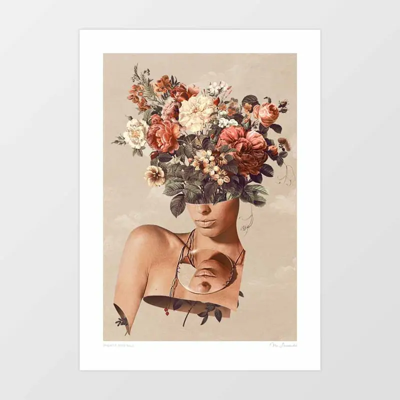 'Flower-Ism Ii' Art Print By Vertigo Artography | Surreal Botanical Wall Art Vintage Floral Fashion Decor 1