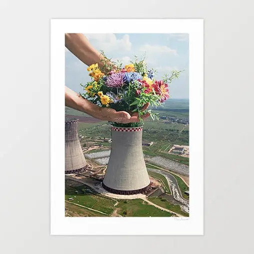 'Flower Plant' Art Print By Vertigo Artography | Surreal Environmental Wall Art Climate Change Decor 1